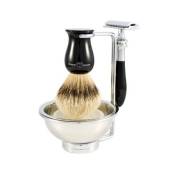 Edwin Jagger - Plaza - 4-delig - Safety Razor - Silvertip - Ebony