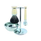 Edwin Jagger - Diffusion 72 - 4-delige scheerset - Safety Razor - Synthetisch haar - Ivory