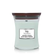 Woodwick geurkaars medium, sagewood & seagrass