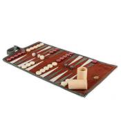 Manopoulos, Bordeaux Rode Sueded rollup Backgammon