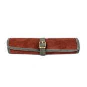 Manopoulos, Bordeaux Rode Sueded rollup Backgammon