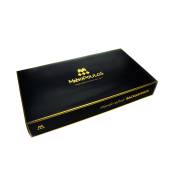 Manopoulos, Royal Blue ingelegd Eco-leder Backgammon met gele en ivoren punten
