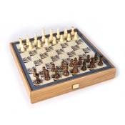 Manopoulos, Classic 4-in-1 Style Combinatiespel Walnoot Replica in Marineblauw