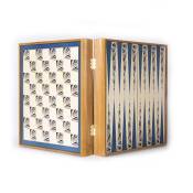 Manopoulos, Classic 4-in-1 Style Combinatiespel Walnoot Replica in Marineblauw