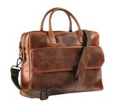 Maverick, lederen business tas met laptopvak large