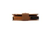 Garzini, Metal Wallet Holder, Brushed Cognac