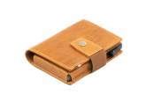 Garzini, Metal Wallet Holder, Brushed Cognac