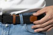 Garzini, Gevlochten riem, zwart wit