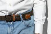 Garzini, Gevlochten riem, groen bruin