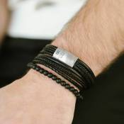Steel & Barnett, Bonacci armband, Zwart - Medium