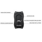 Colibri Sigarenknipper - S-Cut - Zwart + Zwarte messen