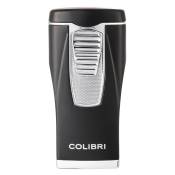 Colibri aansteker - Monaco Triple Jet Carbon - Zwart met chroom